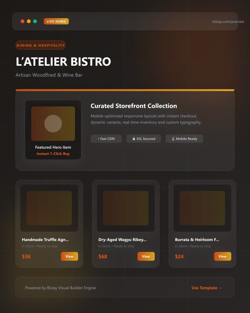 Restaurant template preview