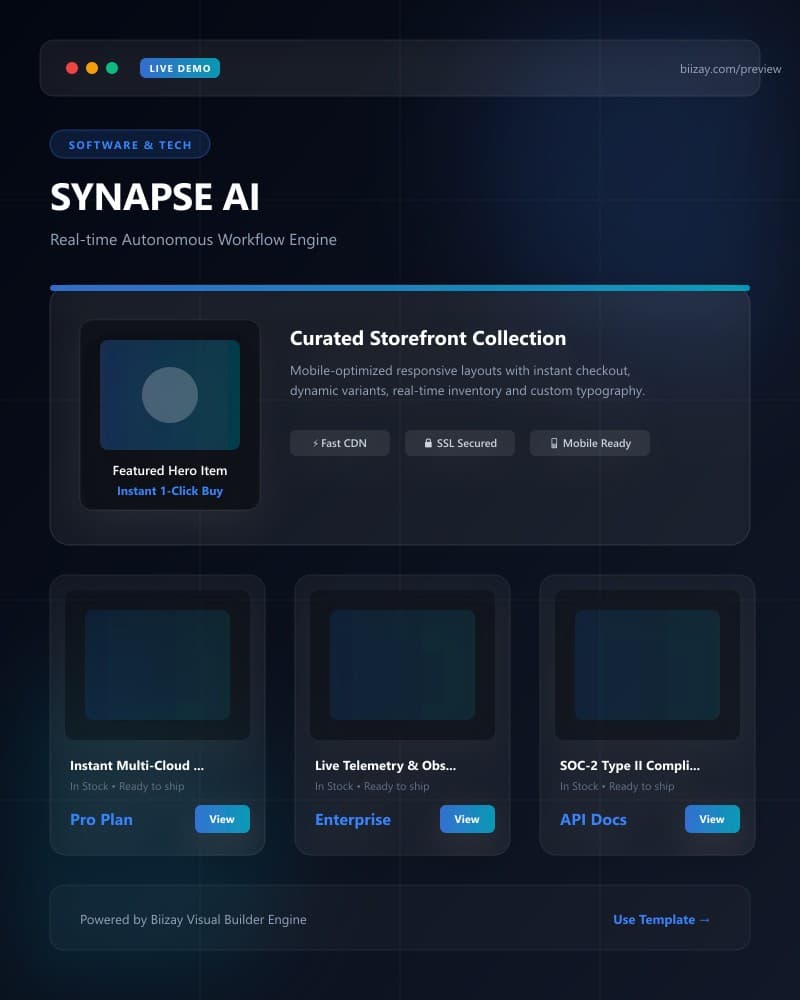 SaaS Landing template preview